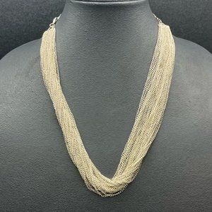 Claires Statement Necklace 22 In As Is Multi Strand Silver Chain Retro Soft Girl